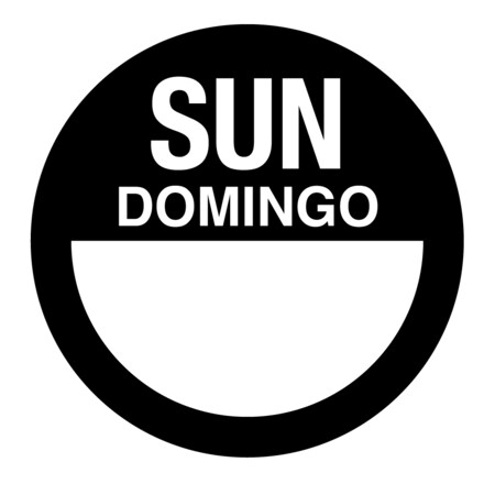 Nevs Dissolvable DaySpots - Sunday/Domingo 1" circle White w/Black DDOT-SUS1W